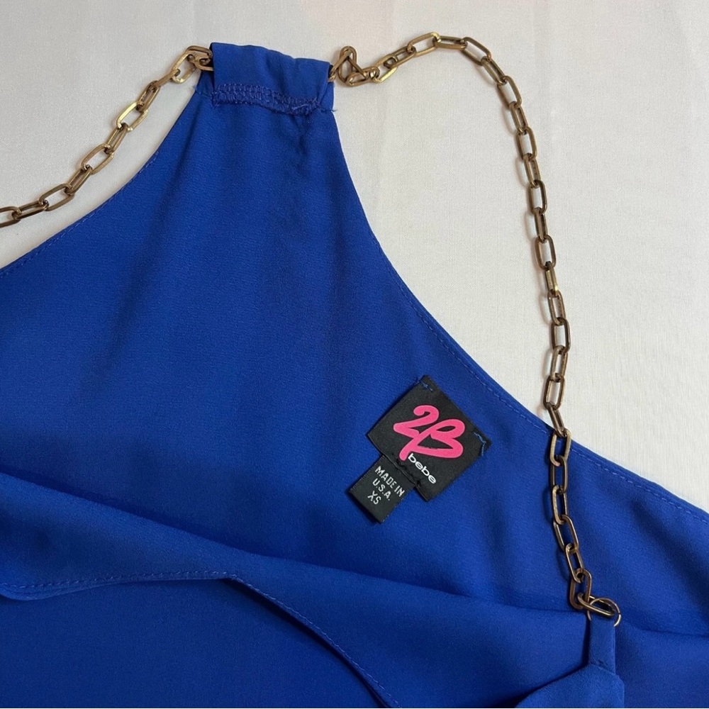 2B Bebe Royal Blue Camisole with Gold Chain Straps